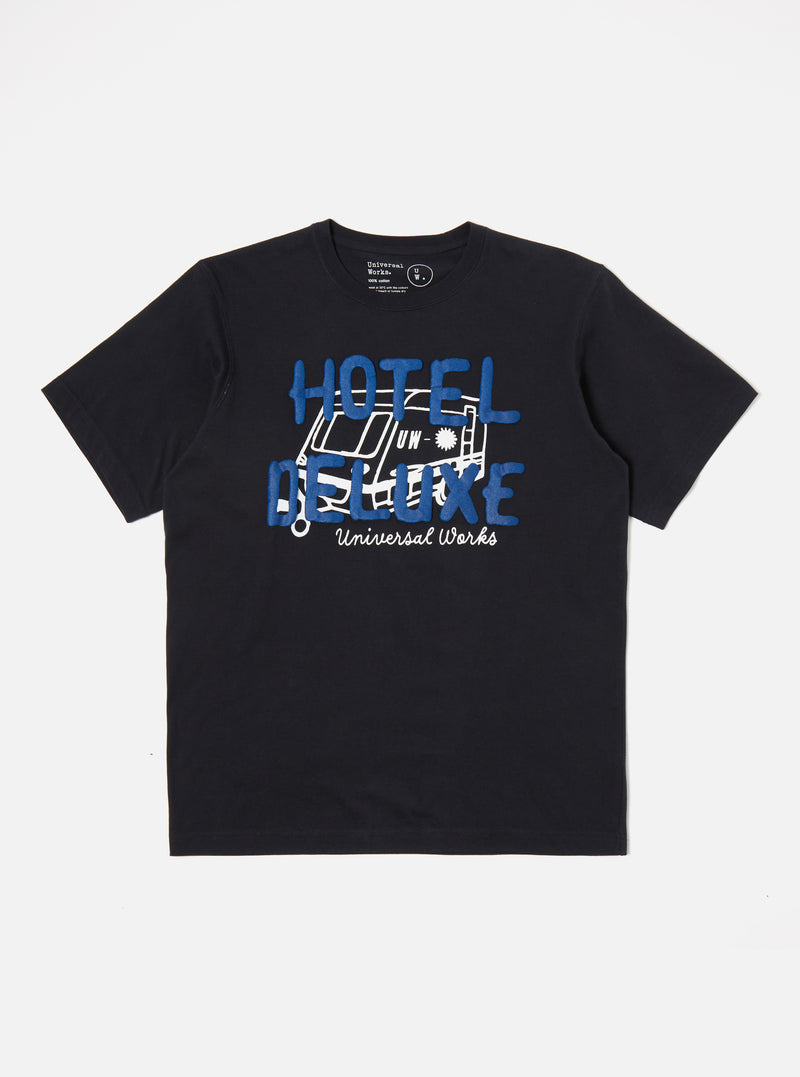 Navy Hotel Deluxe' Single Jersey Print Tee