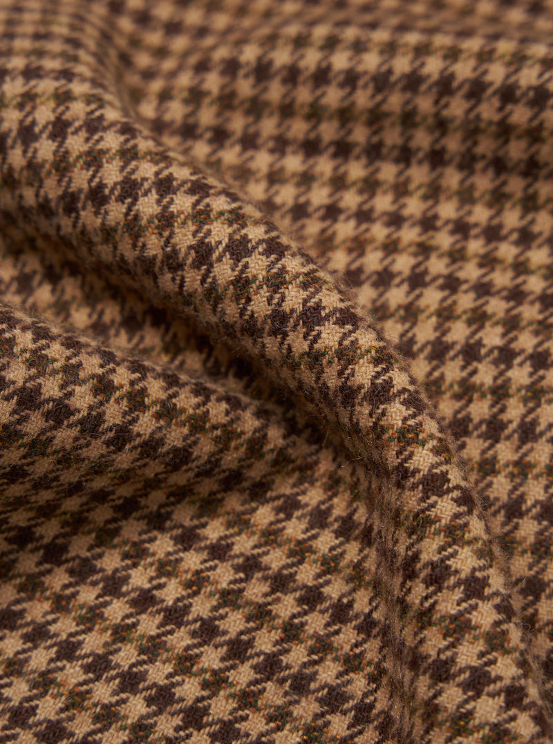 Sand Houndstooth Tweed Oxford Pant