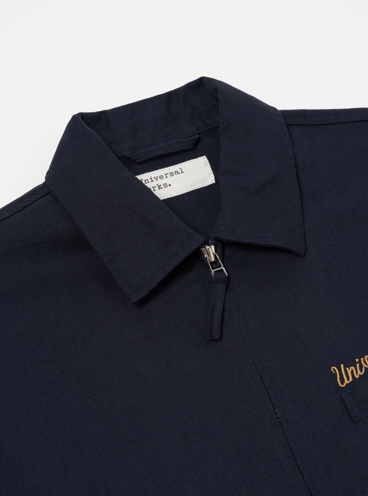 Navy Embroidered Works Twill Windcheater