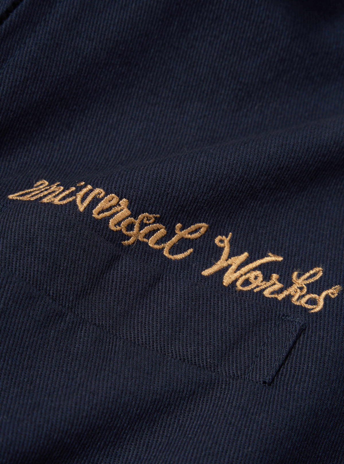 Navy Embroidered Works Twill Windcheater