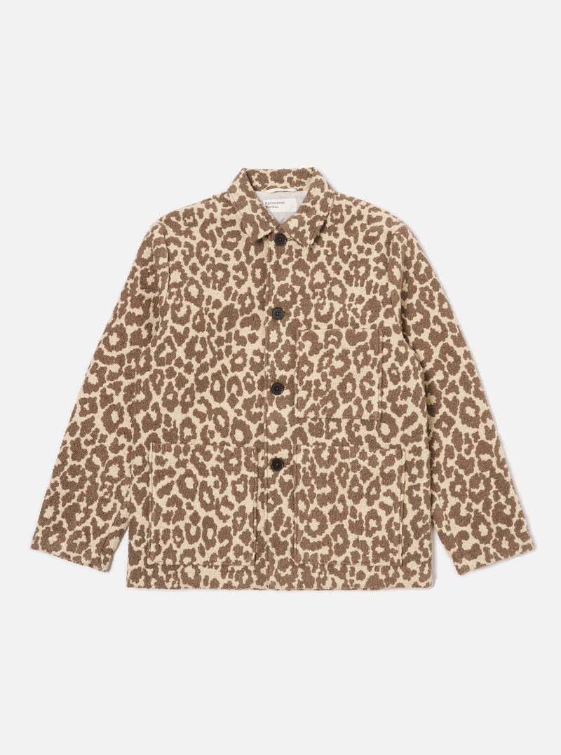 Natural Crazy Leopard Simple Bakers Jacket