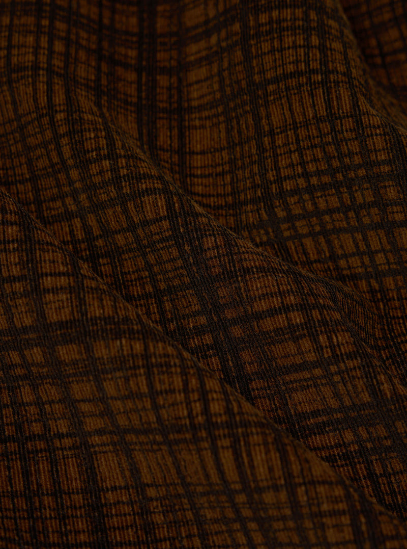 Brown Check Cord Seersucker Uniform Jacket