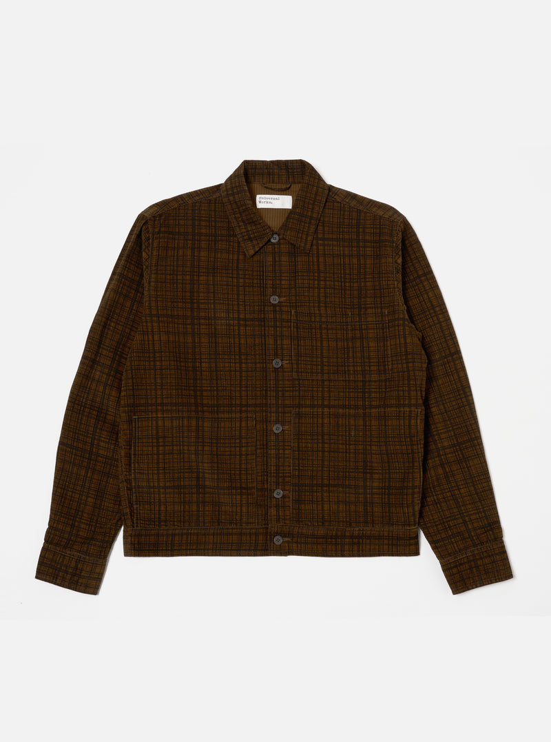 Brown Check Cord Seersucker Uniform Jacket