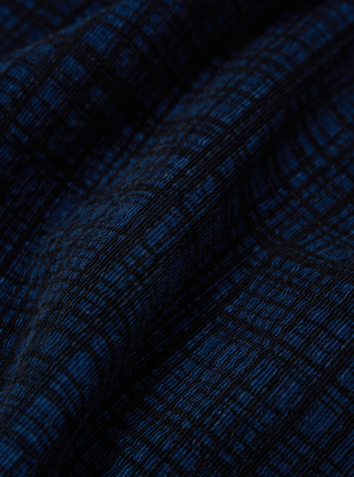 Navy Check Cord Seersucker Pleated Track Pant