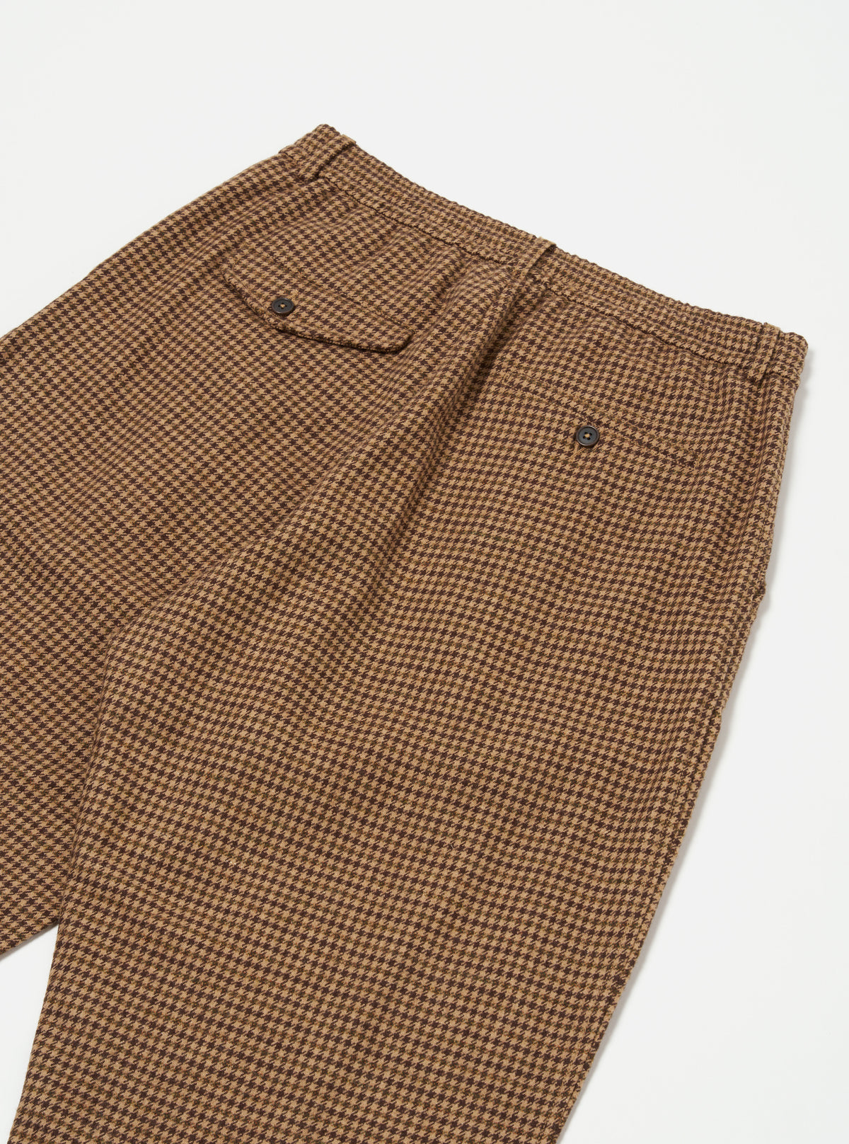 Sand Houndstooth Tweed Oxford Pant