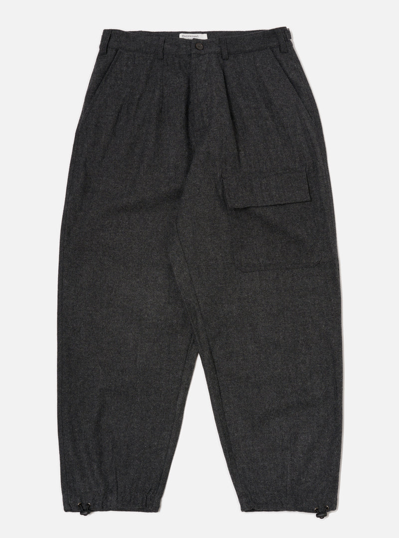 Grey Anders Wool Upcycled Loose Pilot Trouser