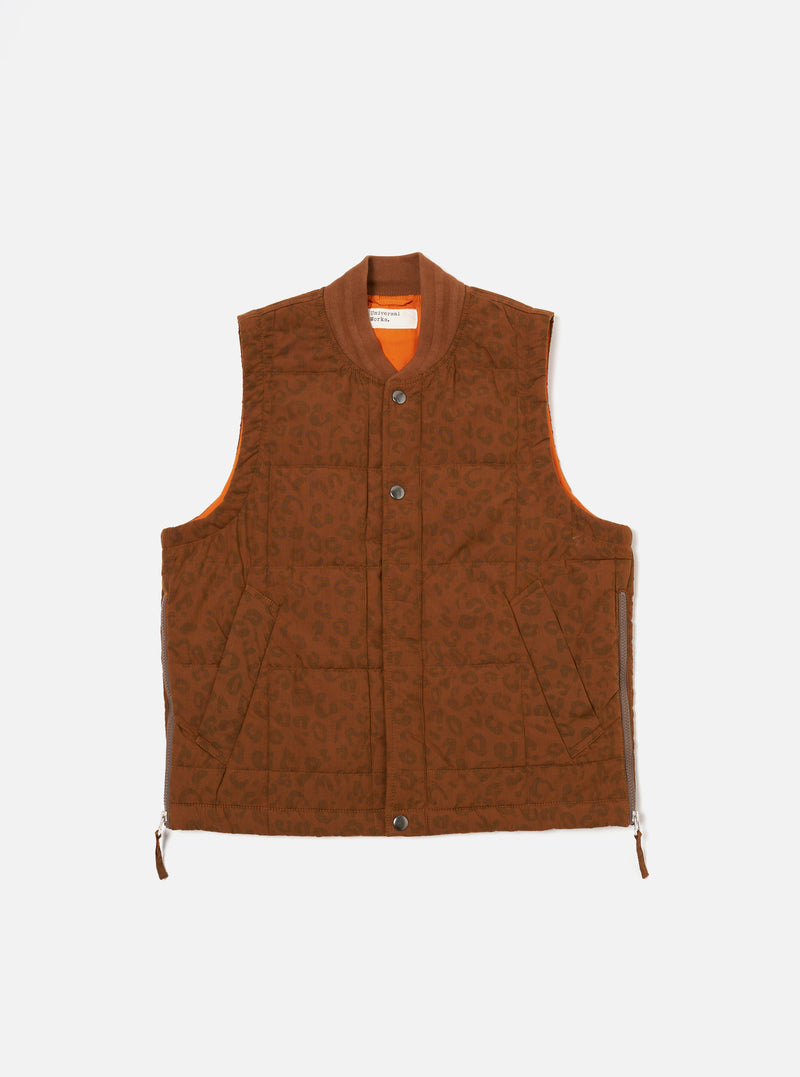 Orange Leopard Recycled Polytech Carlton Gilet