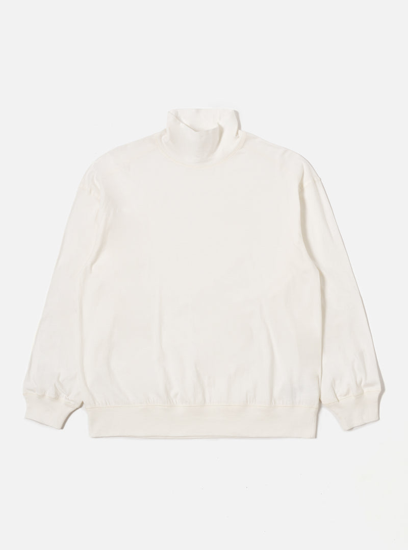 Ecru Single Jersey  Funnel Neck Tee