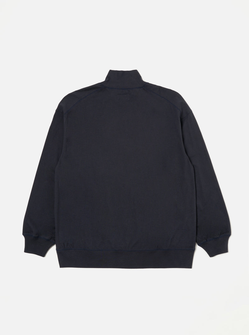 Navy Single Jersey  Funnel Neck Tee
