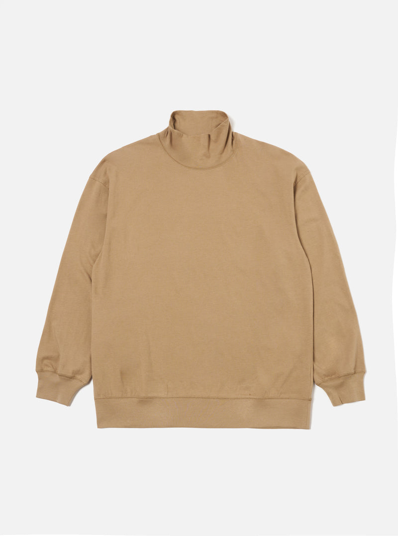 Sand Single Jersey  Funnel Neck Tee
