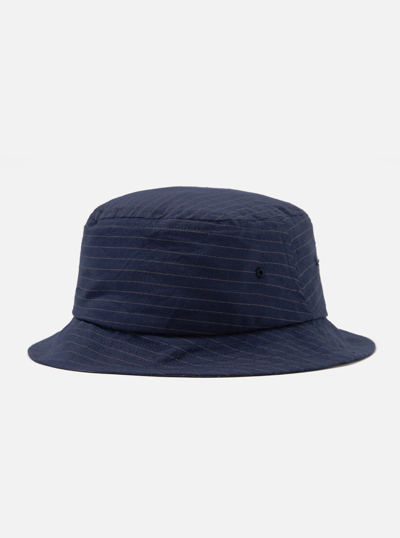 Navy Cotton Pinstripe Lewis Hat