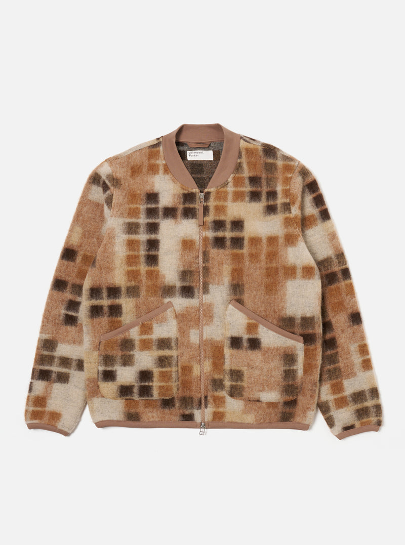 Sand Mosaic Fleece Zip Bomber