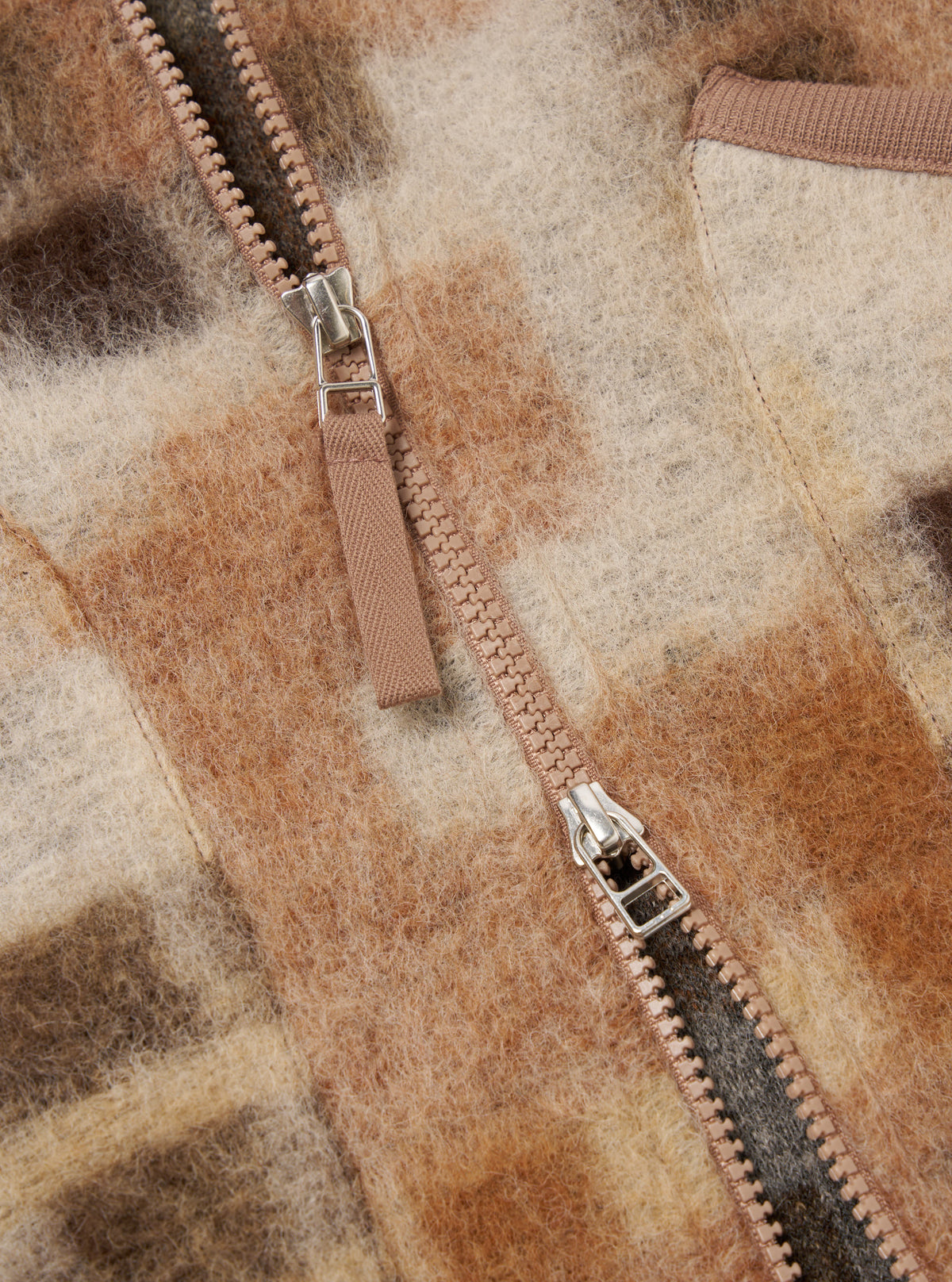 Sand Mosaic Fleece Zip Bomber