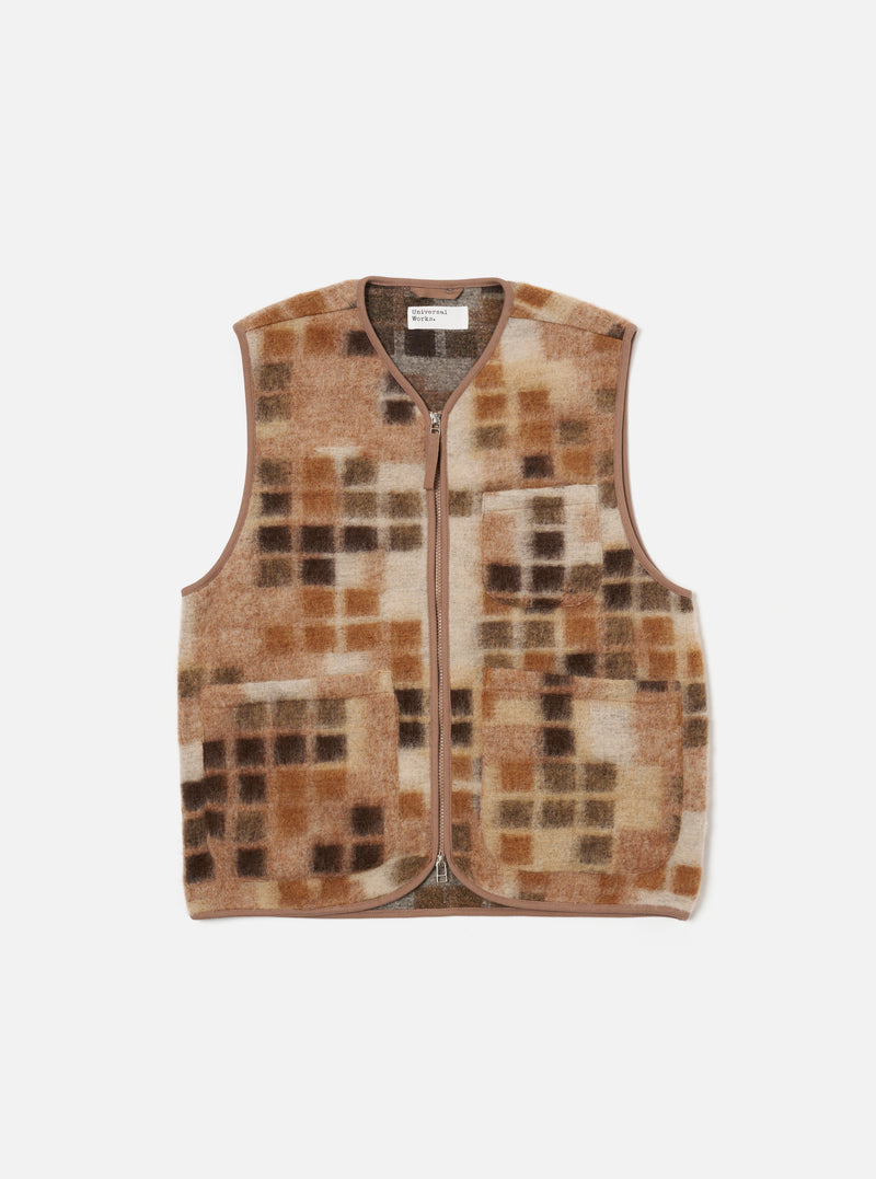 Sand Mosaic Fleece Zip Gilet