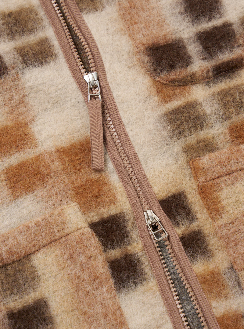 Sand Mosaic Fleece Zip Gilet