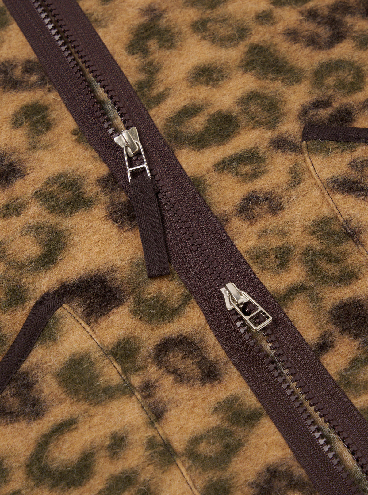 Camo Leopard Fleece Zip Liner Jacket