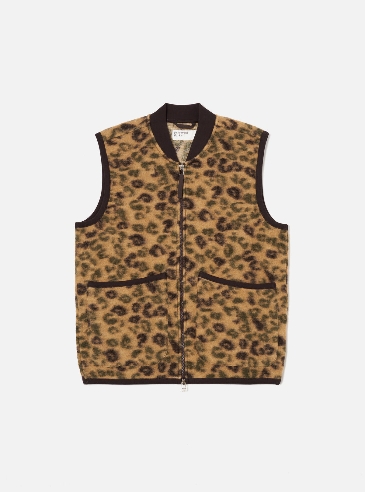 Camo Leopard Fleece Zip Waistcoat