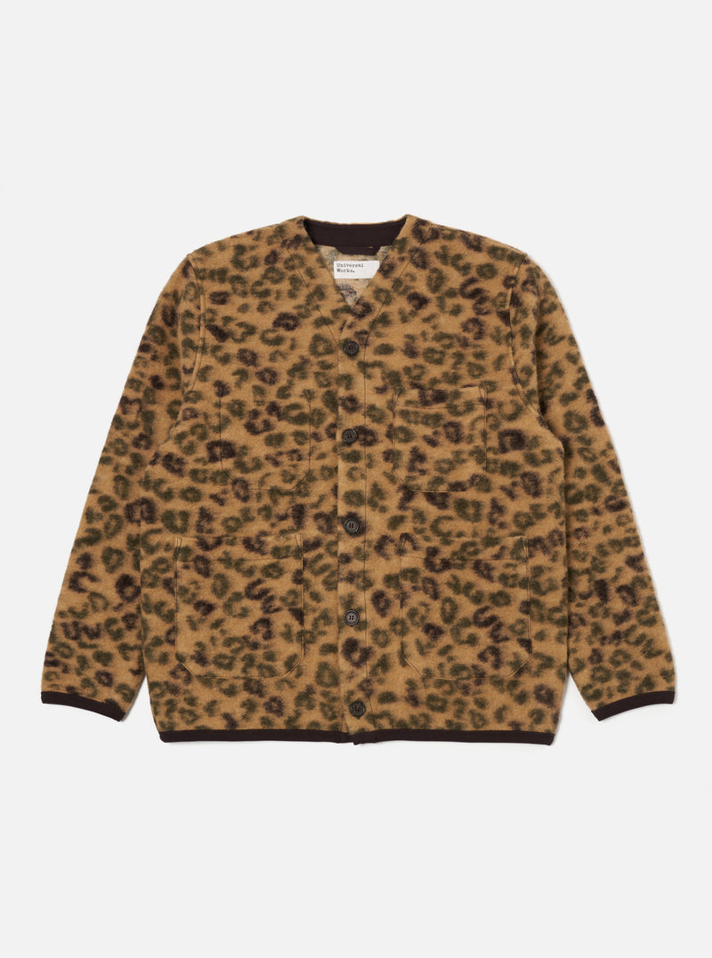 Camo Leopard Fleece Cardigan