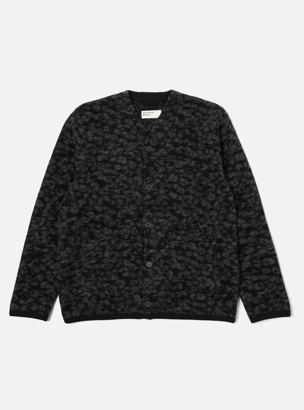 Black/Anthracite Leopard ll Fleece Cardigan