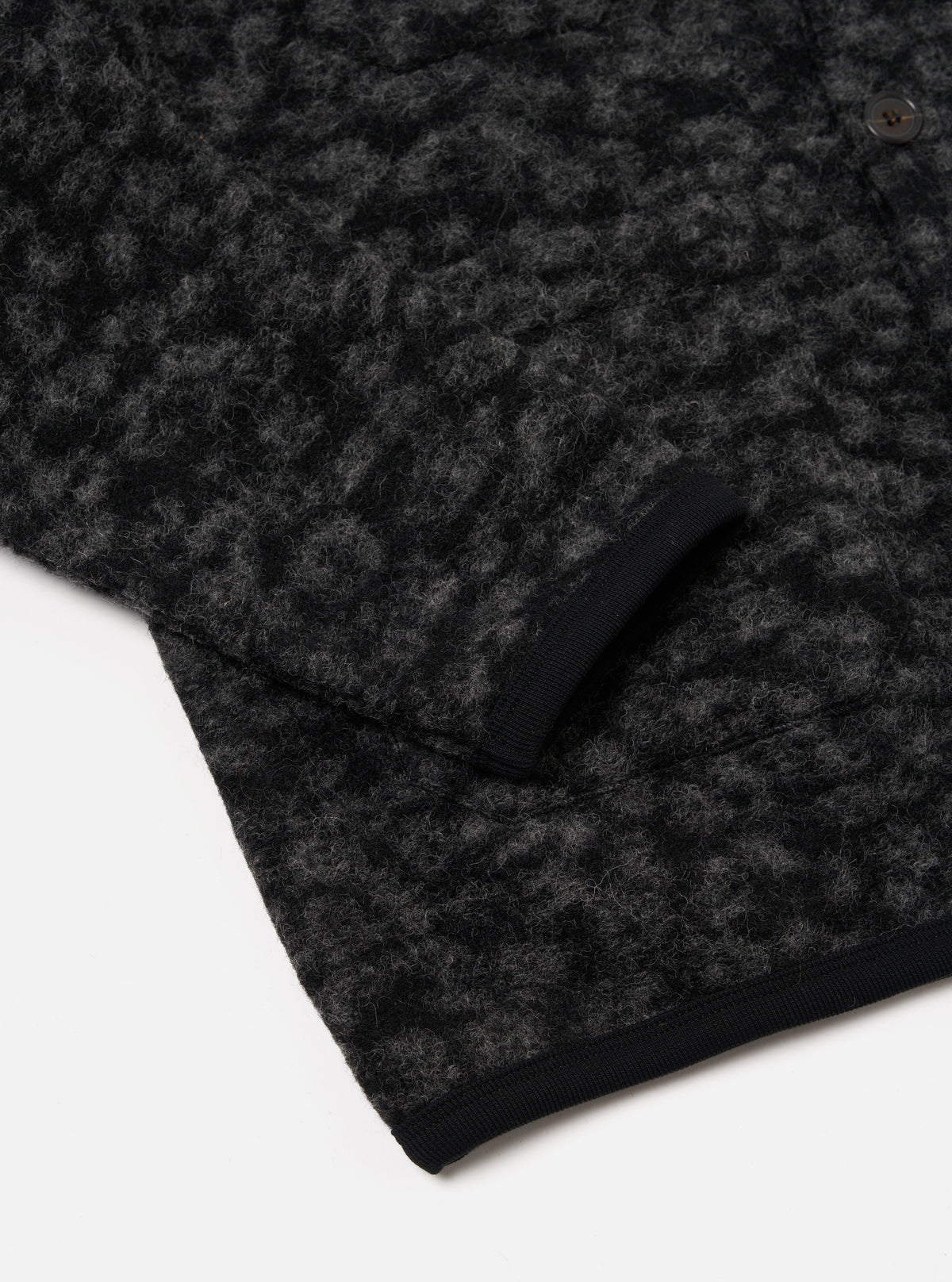 Black/Anthracite Leopard ll Fleece Cardigan