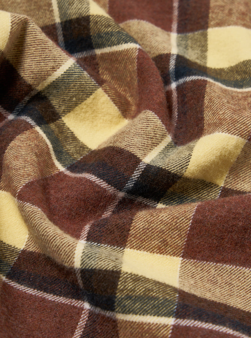 Yellow/Brown Brushed Twill Check Lazy Day Shirt