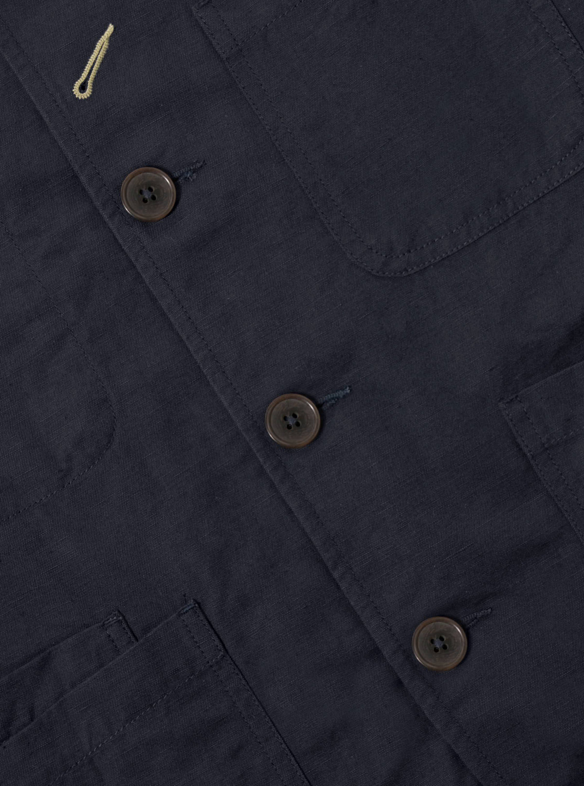 Navy Linen Slub Weave Bakers Jacket