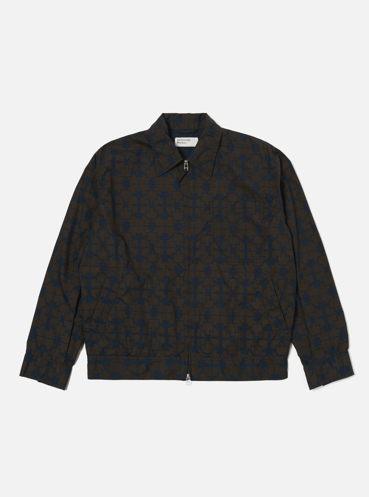Navy Mitla Print Cotton Rose Bowl Jacket