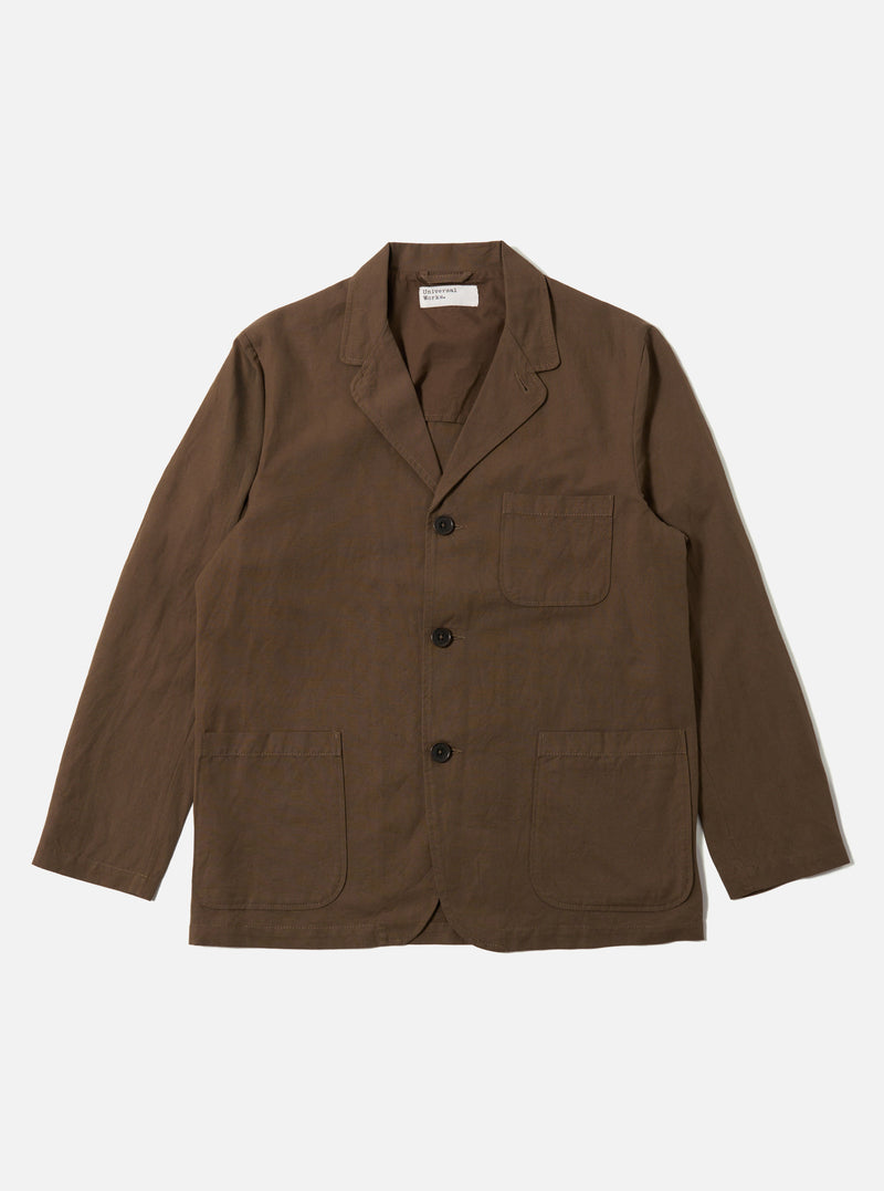 Khaki Linen Slub Weave Three Button Jacket