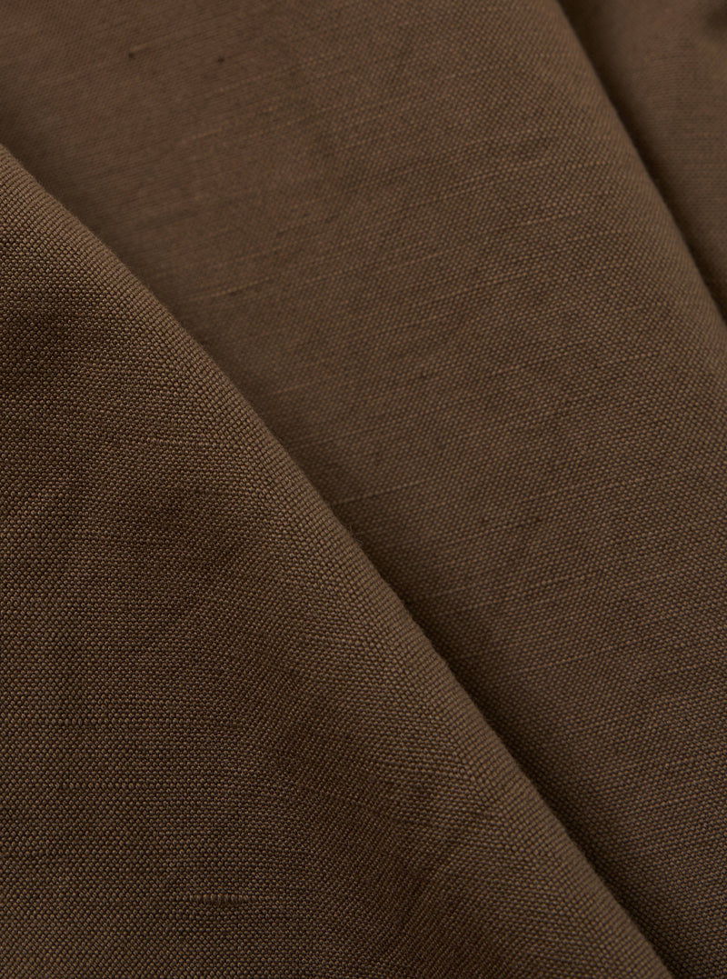 Khaki Linen Slub Weave Three Button Jacket