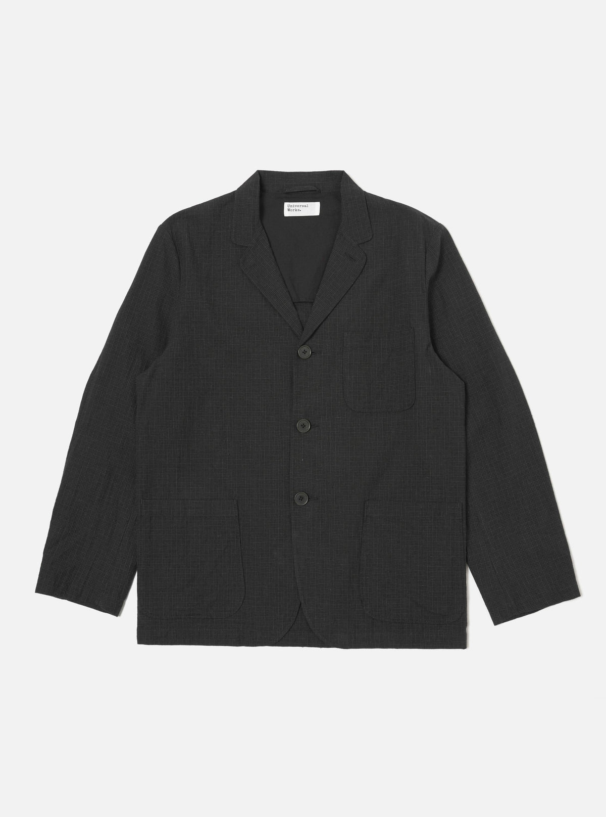 Charcoal Fine Linen Mix Three Button Jacket