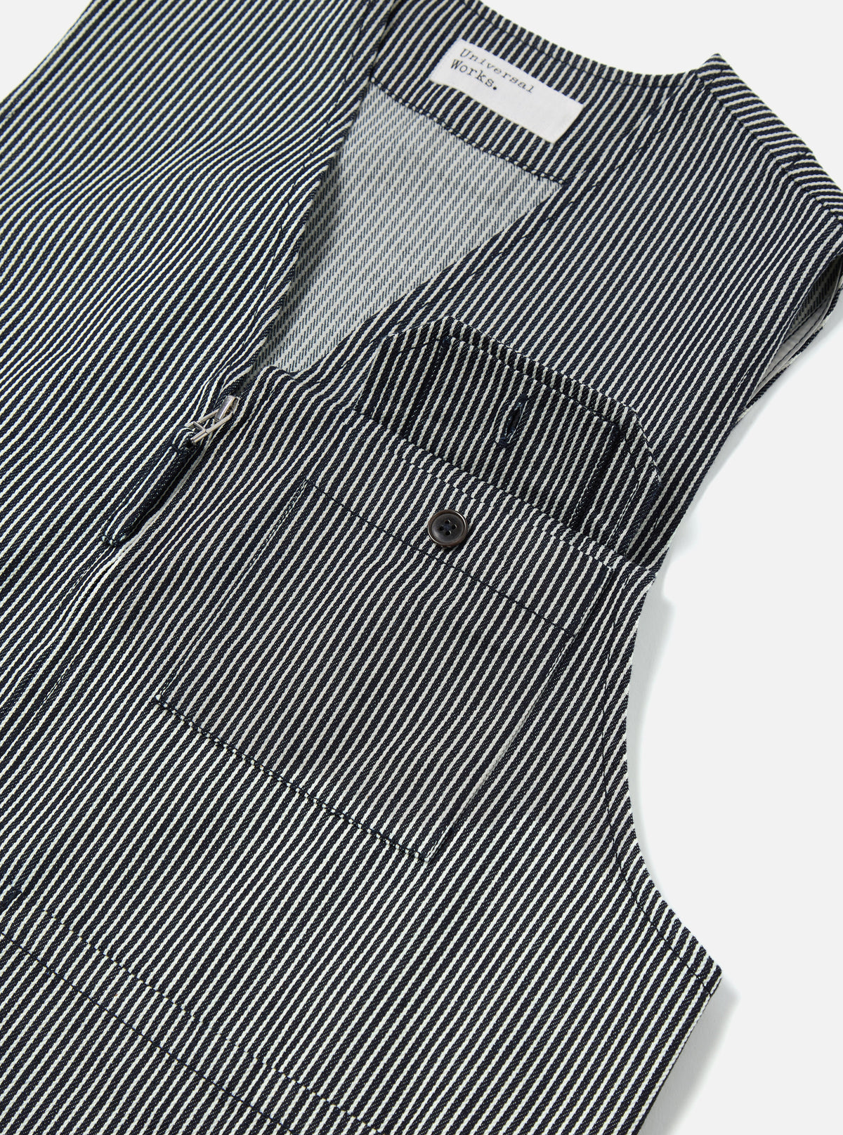 Indigo Hickory Stripe Denim Marine Gilet