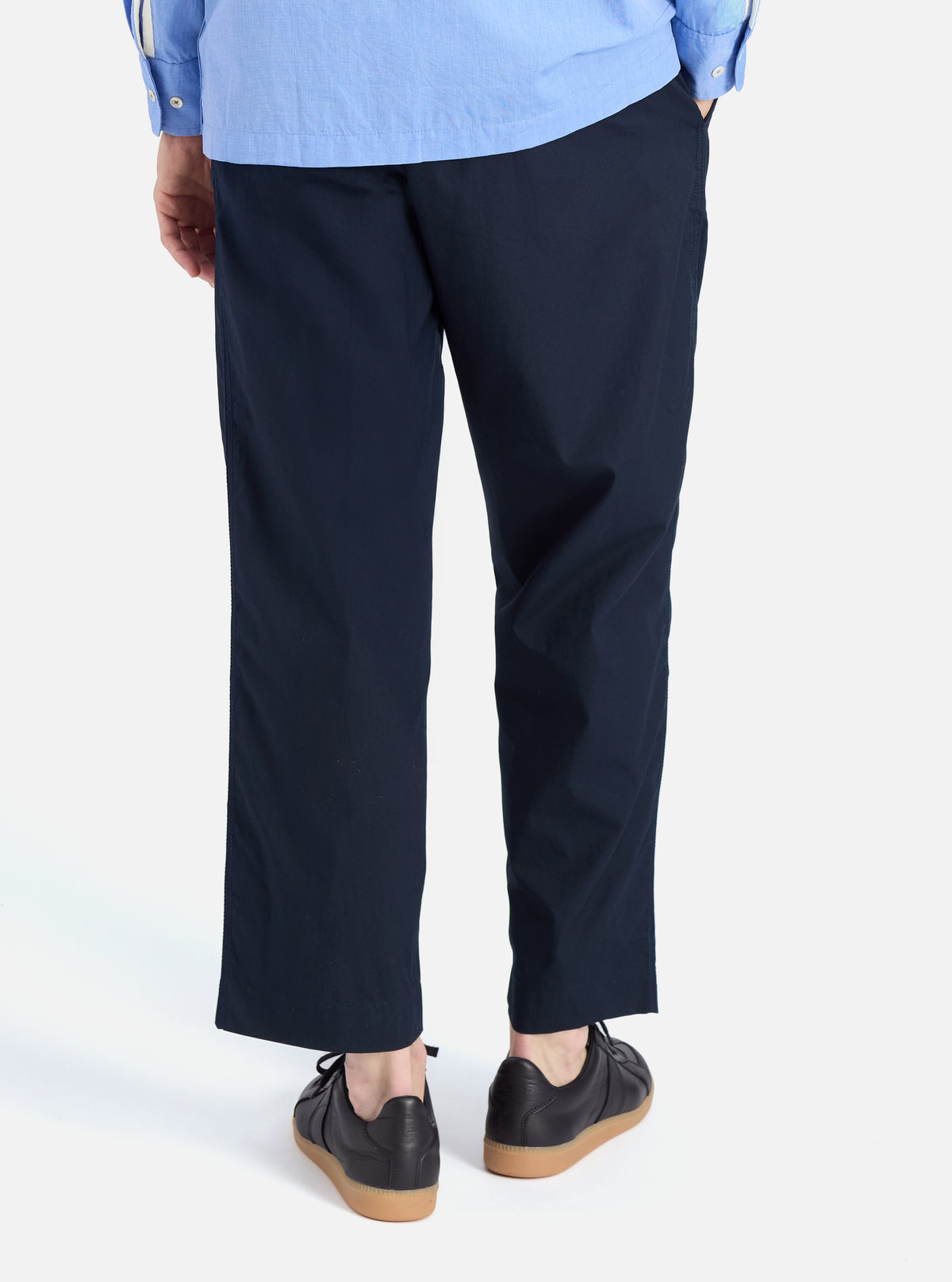 Navy Broadcloth Oxford Pant