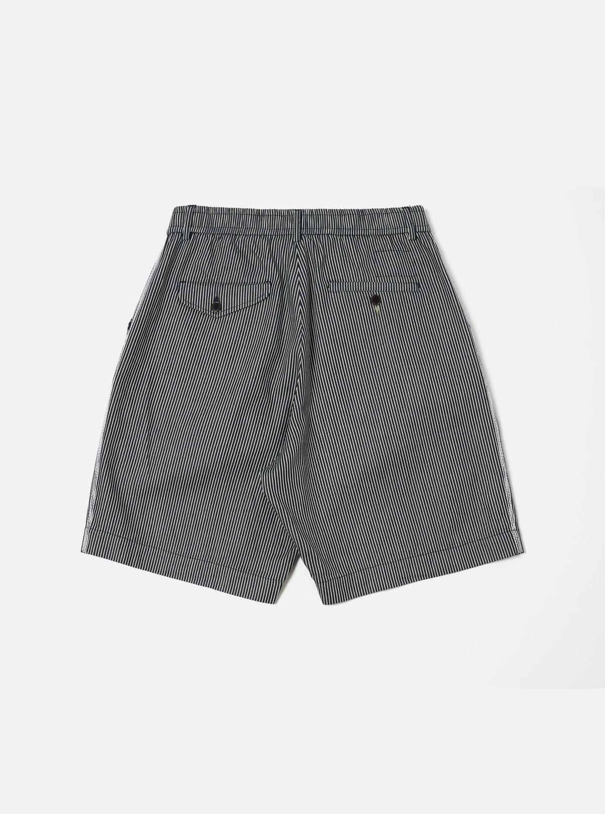 Indigo Hickory Stripe Denim Pleated Track Short