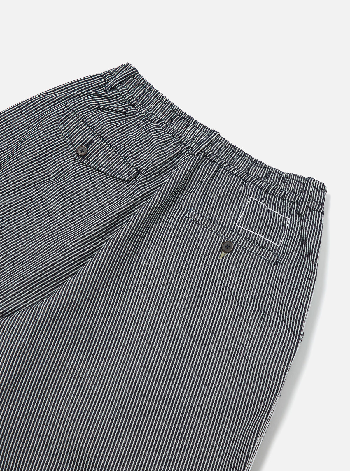 Indigo Hickory Stripe Denim Pleated Track Short