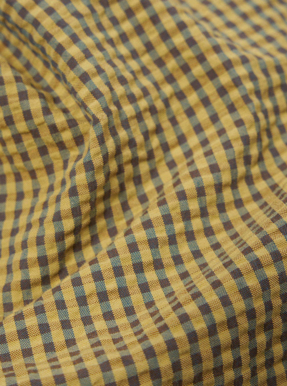 Yellow Japanese Seersucker Pleated Track Short