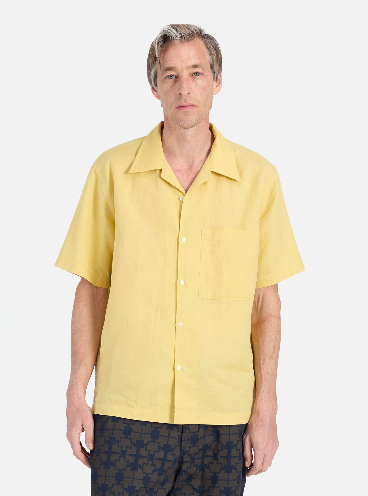 Lemon Linen Cotton Shirting Camp Shirt
