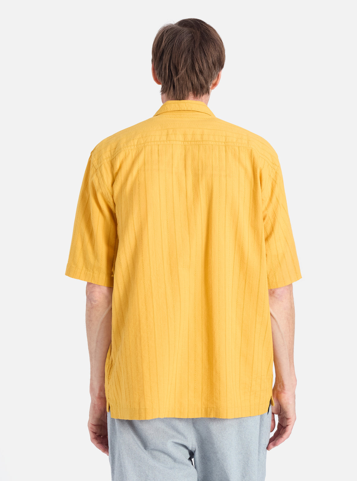 Mustard Dobby Self Stripe Camper Shirt