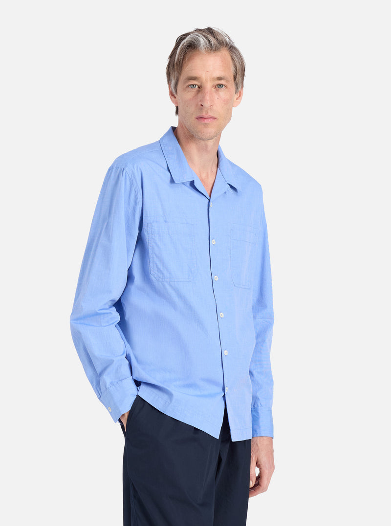 Blue End On End Cotton Garage Shirt