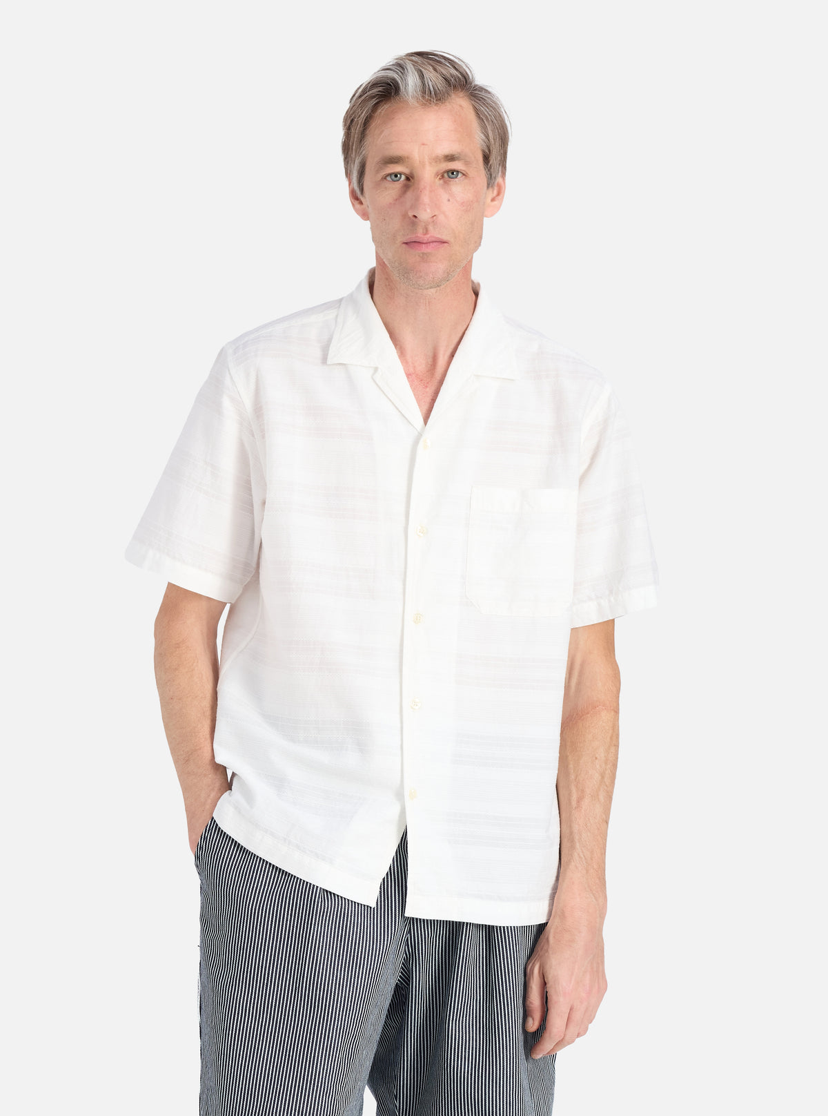 Ecru Deffe Self Stripe Minari Shirt