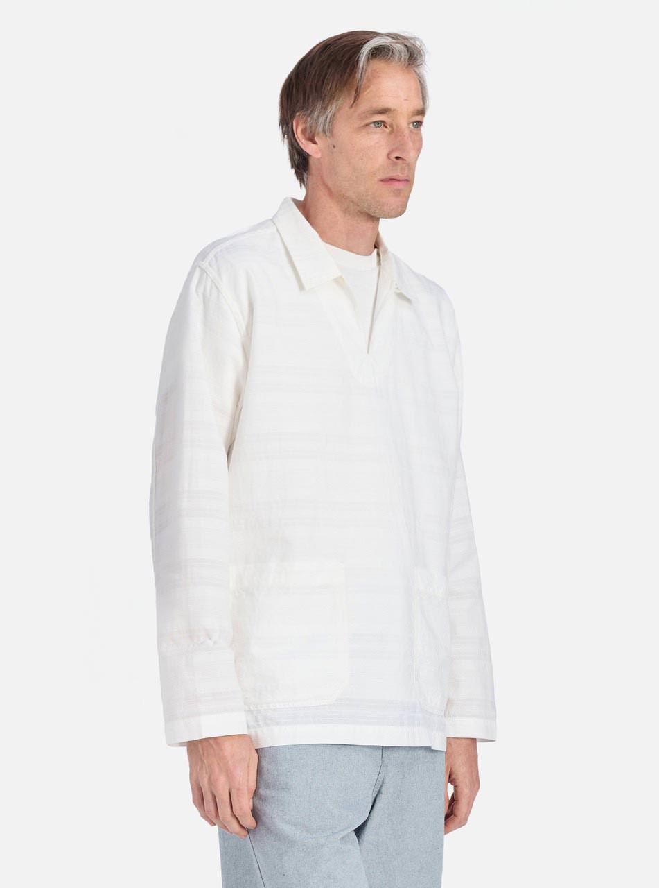 Ecru Deffe Self Stripe Smock Overshirt
