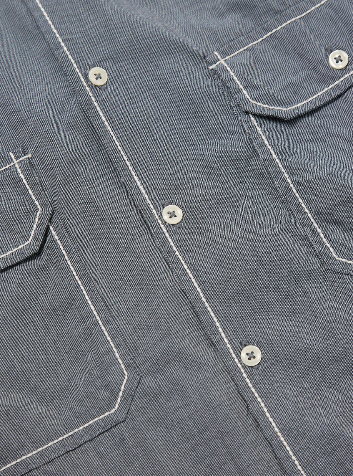 Grey End On End Cotton Utility SS Shirt