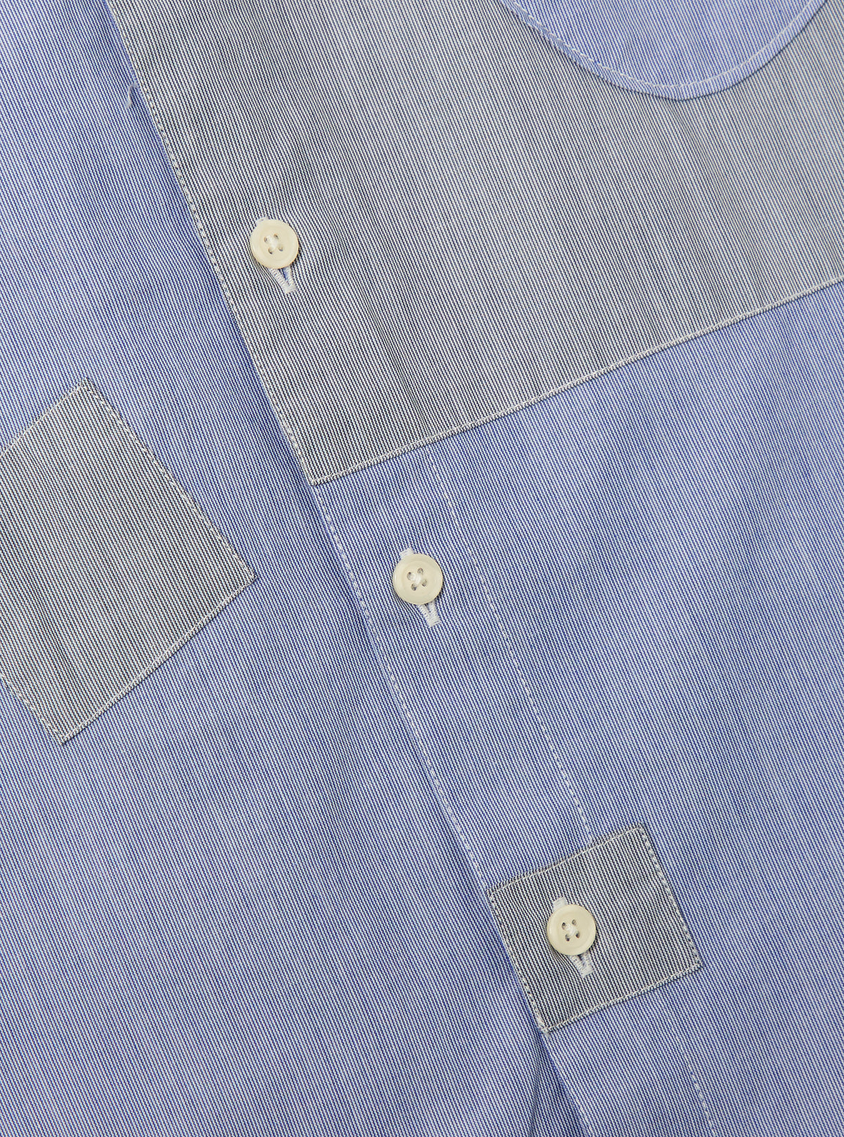 Mixed Blue Mixed Classics Patched Lazy Day Shirt