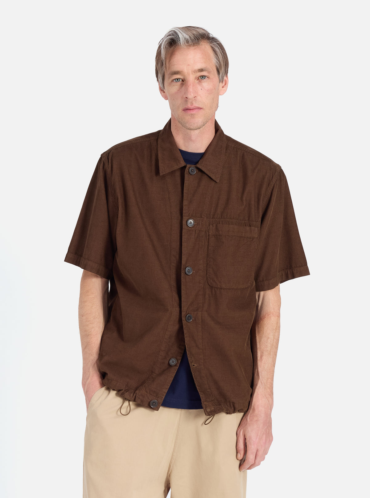 Khaki Summer Cord Tech Overshirt