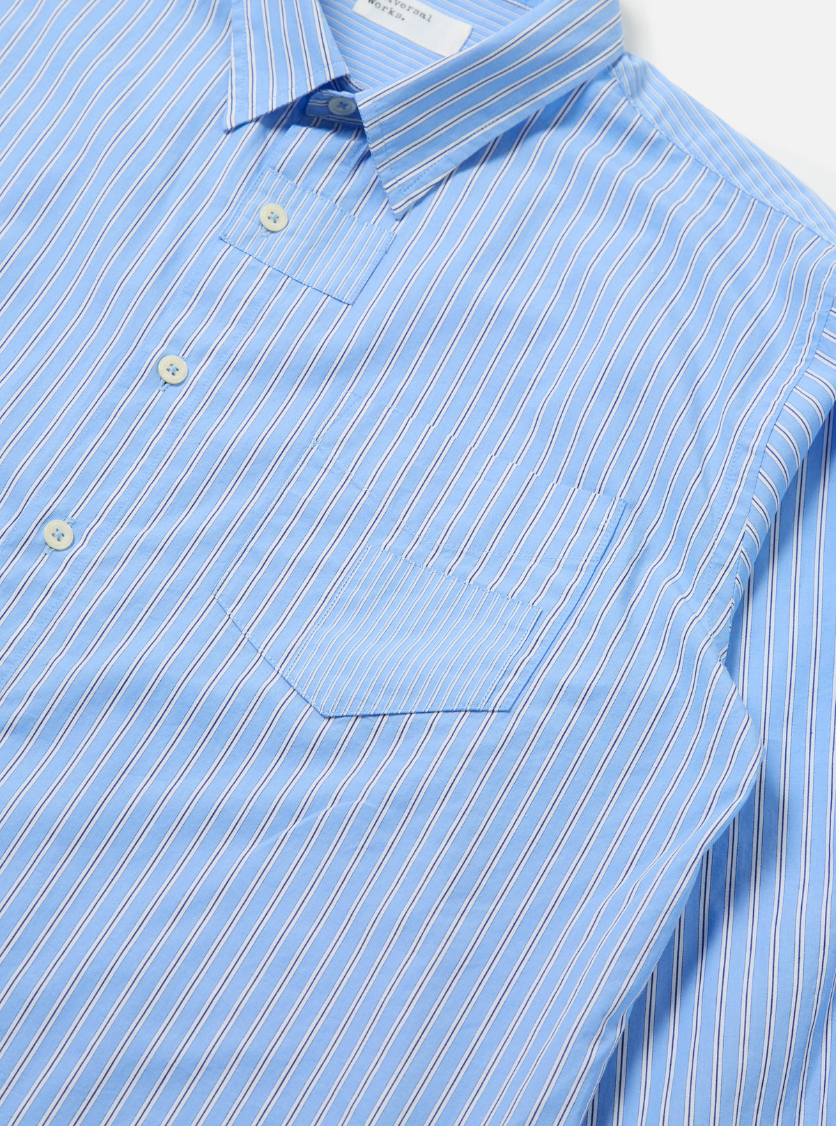 Blue Vila Stripes Patched Shirt