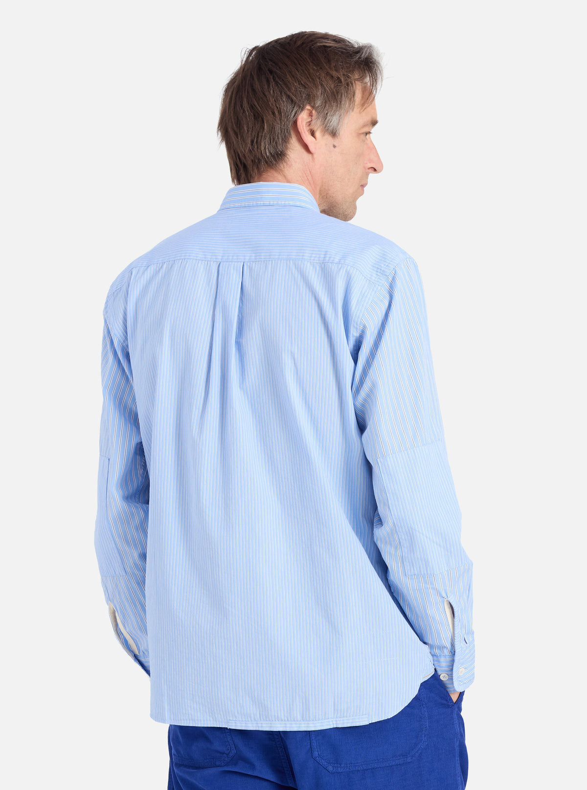 Blue Vila Stripes Patched Shirt