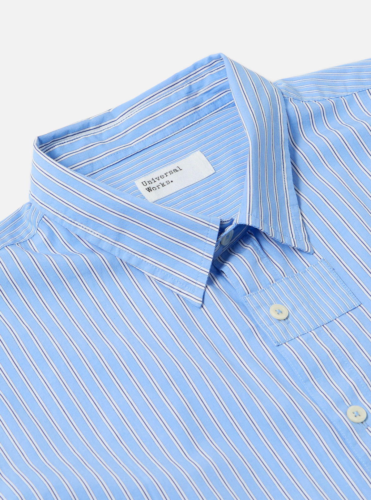 Blue Vila Stripes Patched Shirt