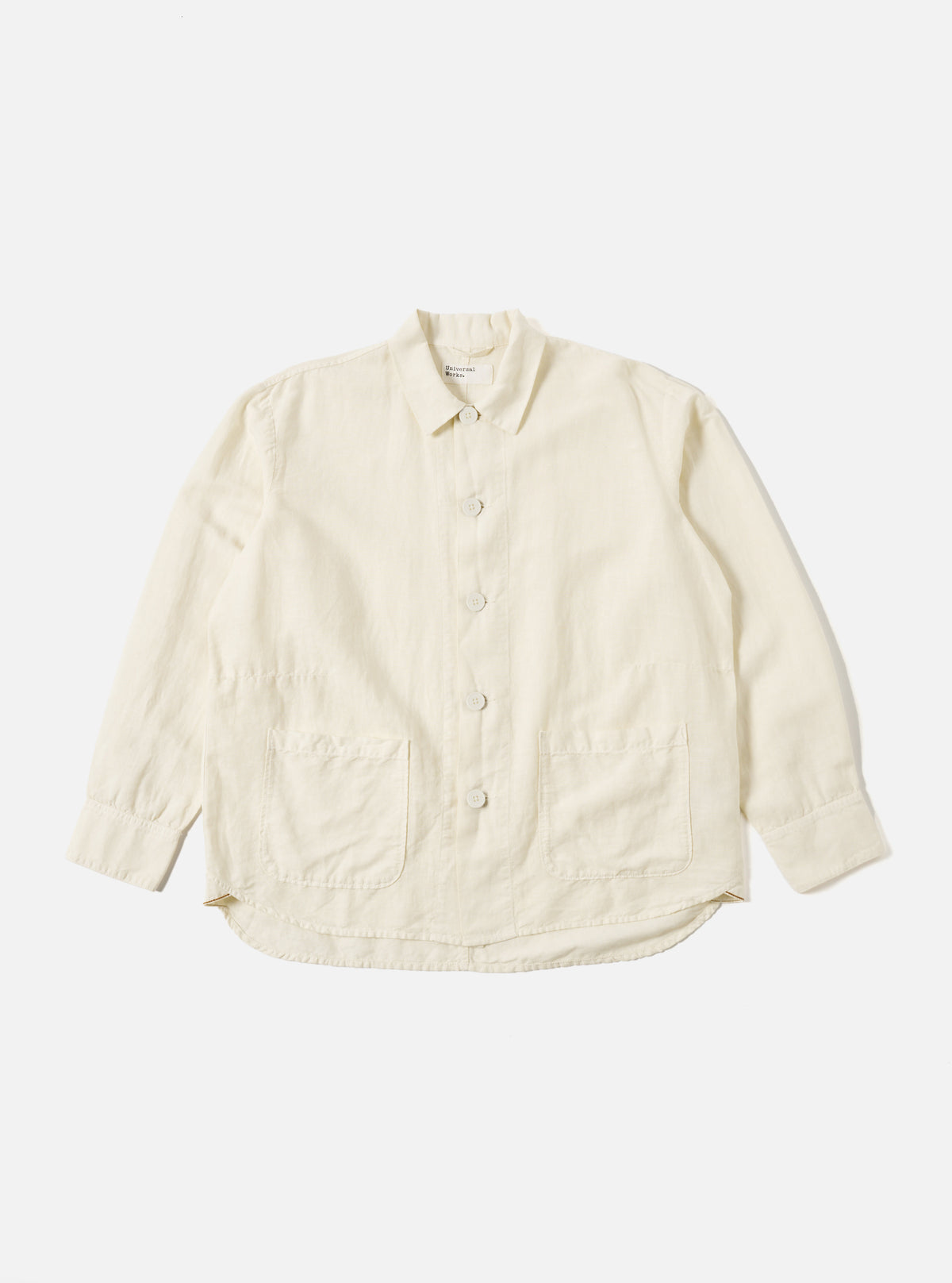 Ecru Linen Cotton Shirting Travail Overshirt