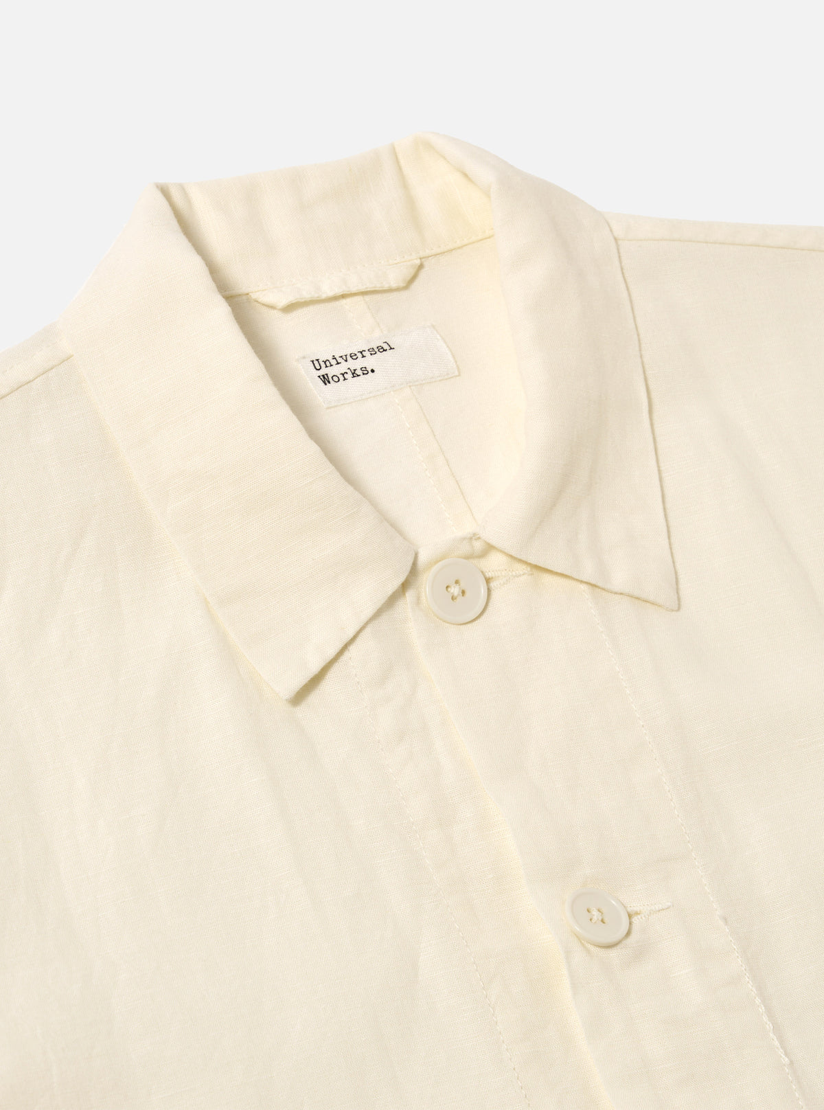 Ecru Linen Cotton Shirting Travail Overshirt
