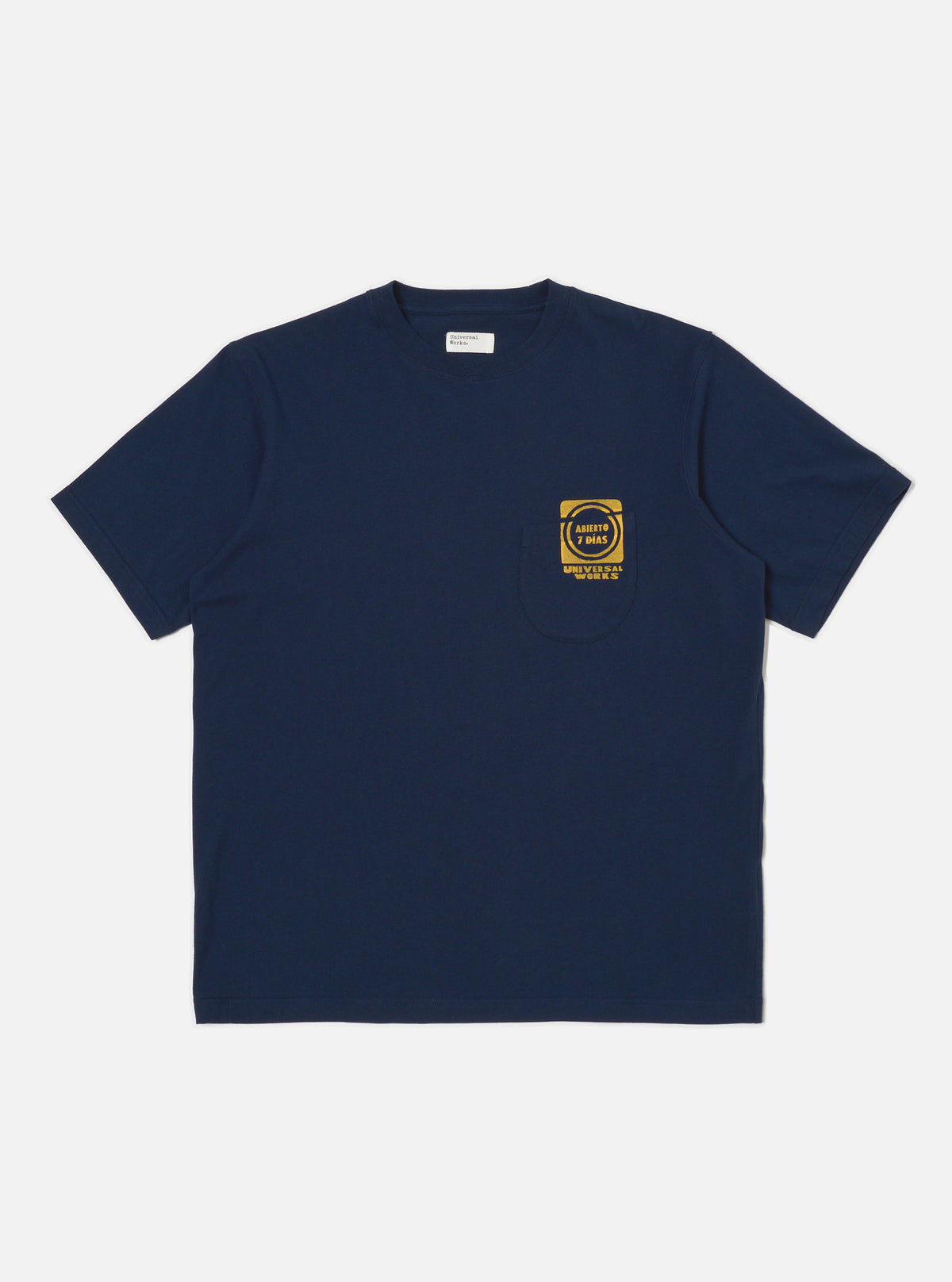 Navy/Yellow Single Jersey Print Pocket Tee