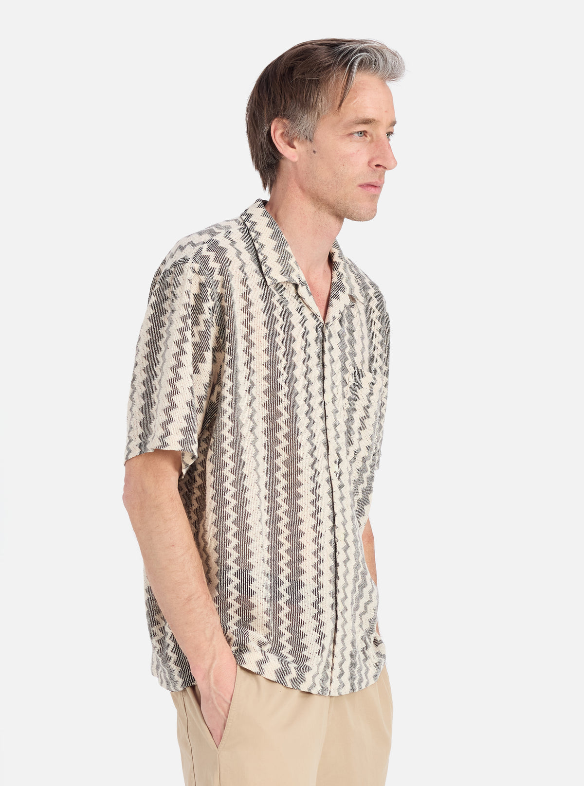 Charcoal Cotton Lattice Road Shirt